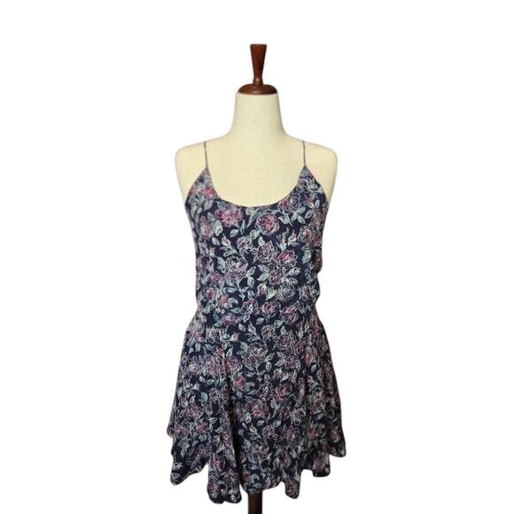 Joie Nanon Floral 100% Silk Dress Dark Navy ‎ medium cottagecore - Picture 3 of 8